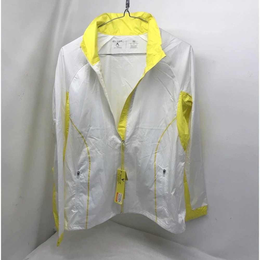 New Antigua Womens Desert Dry Jacket Coat Windbreaker White sportswear golf Rain